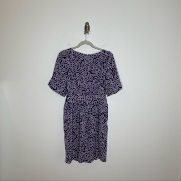 Kate Spade Flair Flora Purple Floral Print Mini Dress Deep Spruce Size 2 - Picture 8 of 8